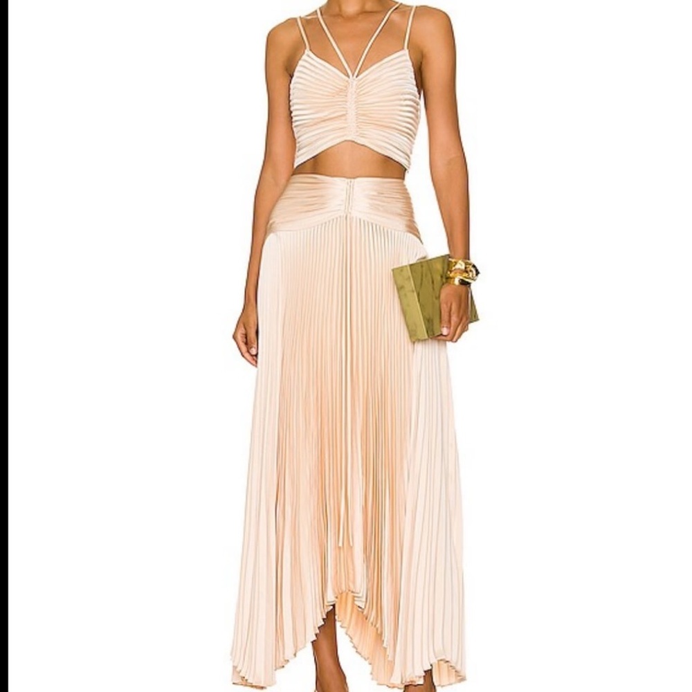 A.L.C. Women's Cream Pleated Skirt